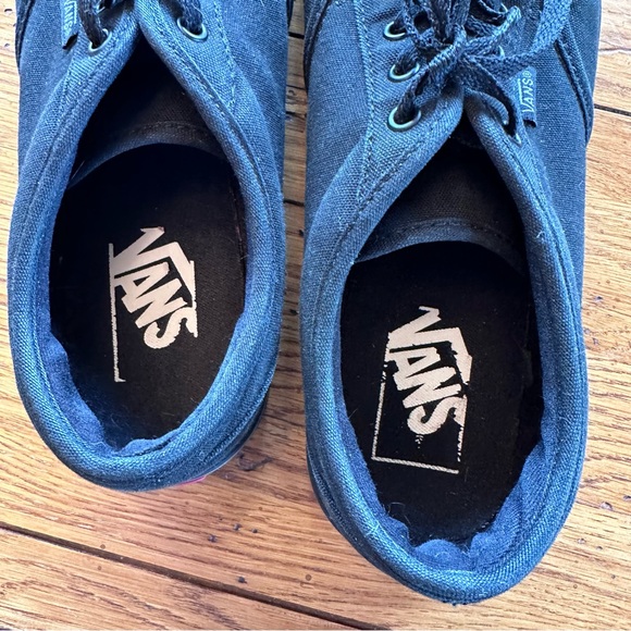 Black Canvas Vans Lace Up Sneakers Women’s 7.5 - Picture 5 of 10